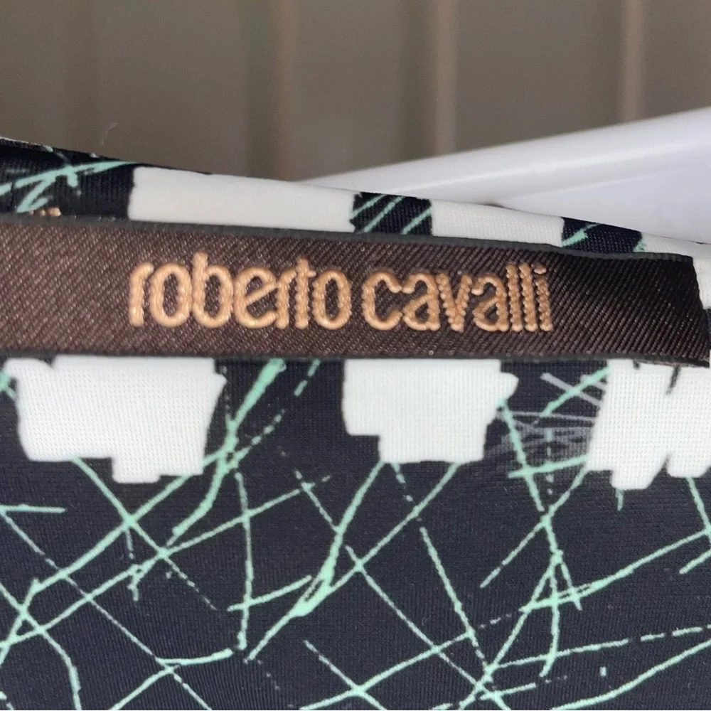 Roberto Cavalli Colorful Black Floral Blouse Women’s Size 42 Designer Preppy - Picture 8 of 13